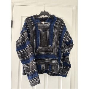 Yankees Forge Baja Pullover Hoodie Sweatshirt Black Gray Skater Boho Sz XXL